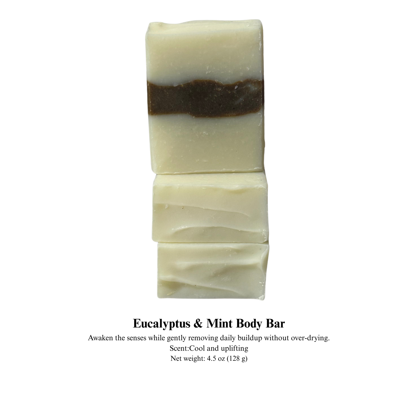 Eucalyptus & Mint body bar soap on a white background