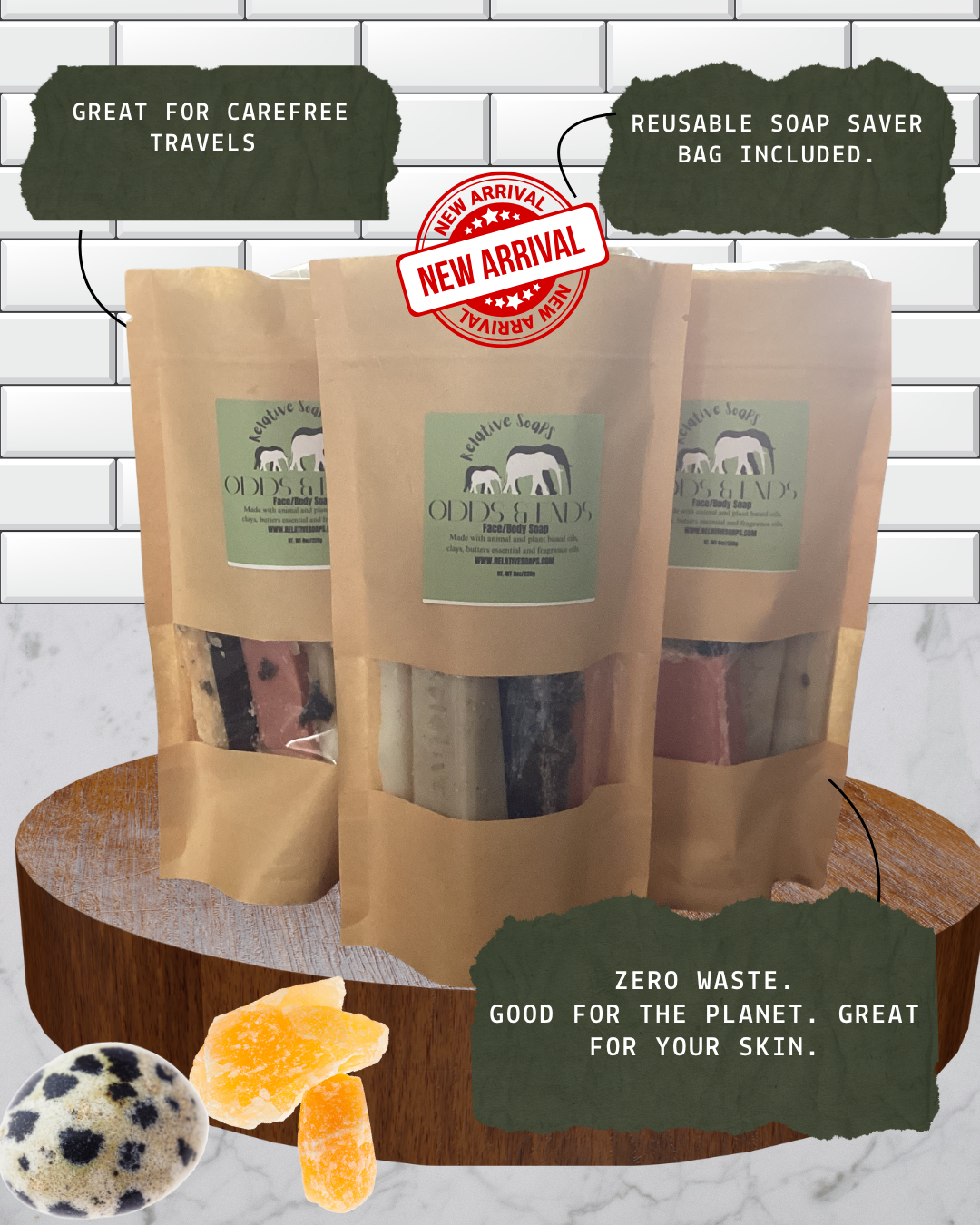 ODDS & ENDS bag w/Soap saver cloth